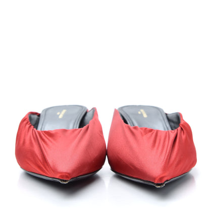Balenciaga Satin De Soie Skimmer Mules 39.5 Rouge Cardinal 2 of 10