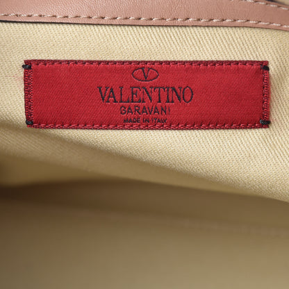 Valentino Garavani Calfskin Rockstud Top Handle Satchel Soft Noisette 6 of 14