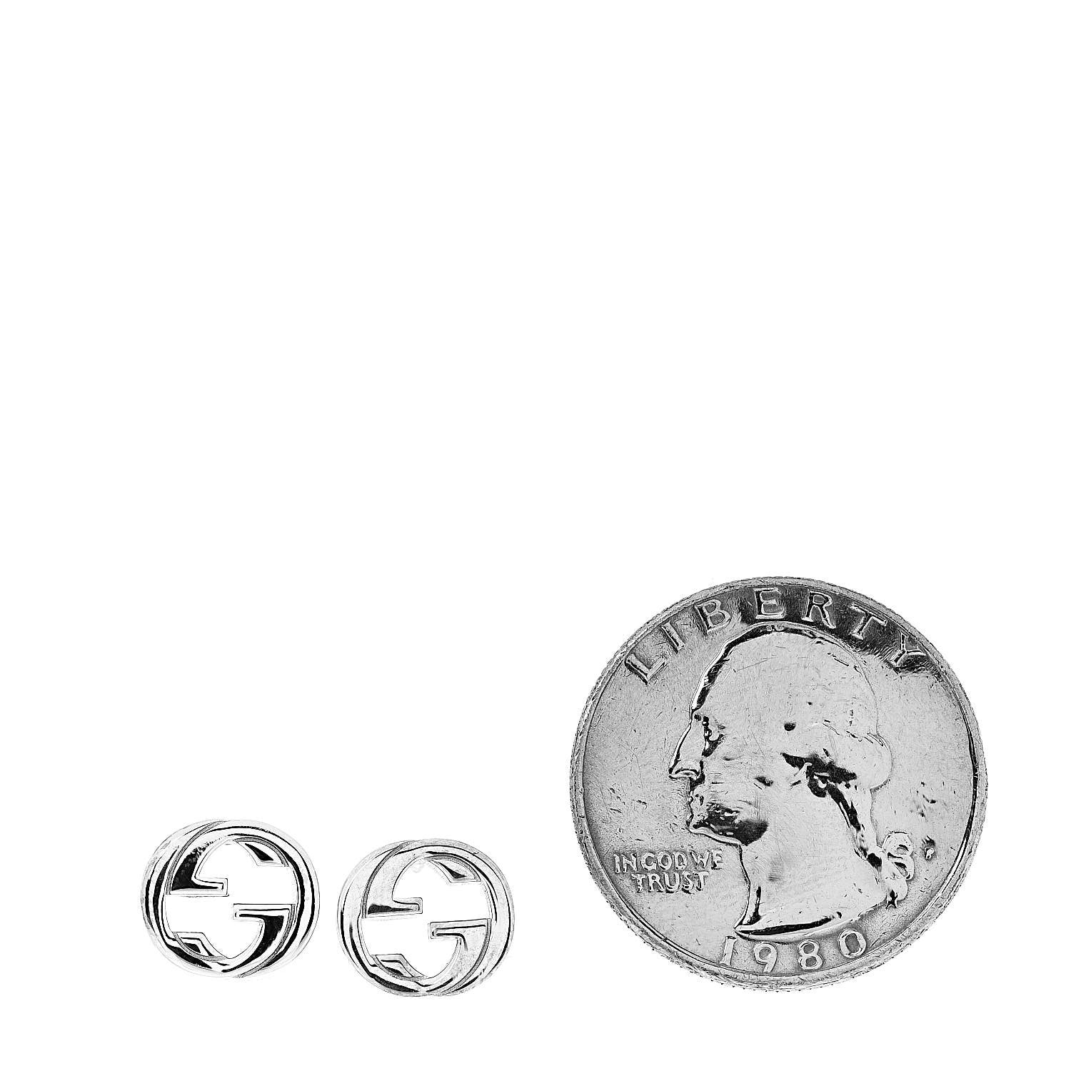 Gucci Sterling Silver Interlocking GG Stud Earrings 2 of 4