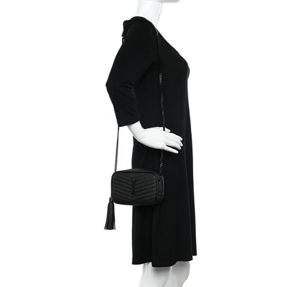 Saint Laurent Grain De Poudre Matelasse Monochrome Monogram Mini Lou Camera Bag Black 2 of 11