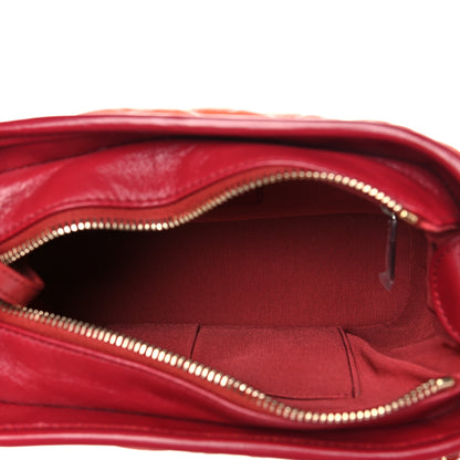 Chanel Aged Calfskin Chevron Quilted Small Gabrielle Hobo Dark Red Orange 4 of 7
