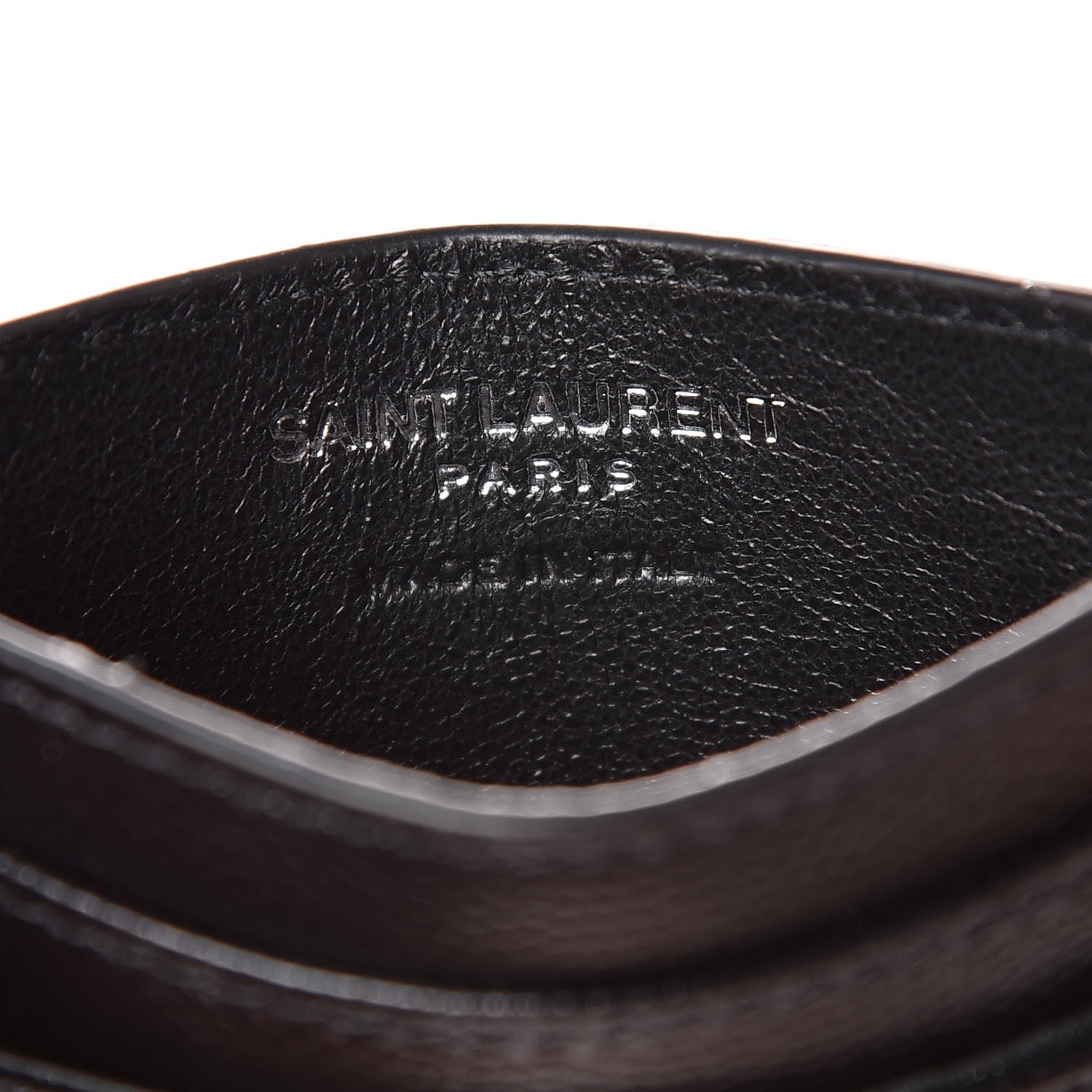 Saint Laurent Grain De Poudre Matelasse Chevron Monogram Credit Card Case Black 6 of 8