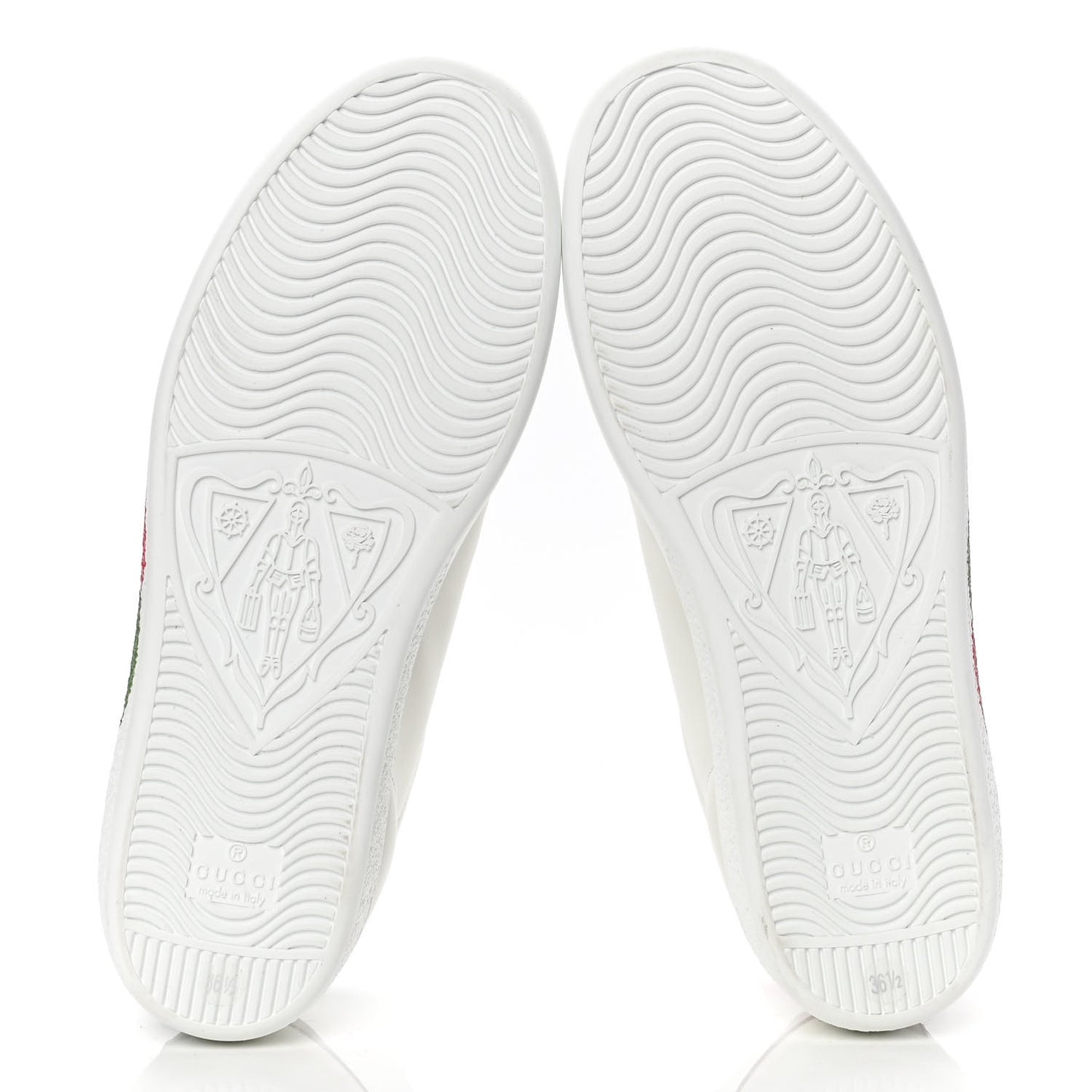 Calfskin Interlocking G Womens New Ace Sneakers 36.5 White Red Flame Green