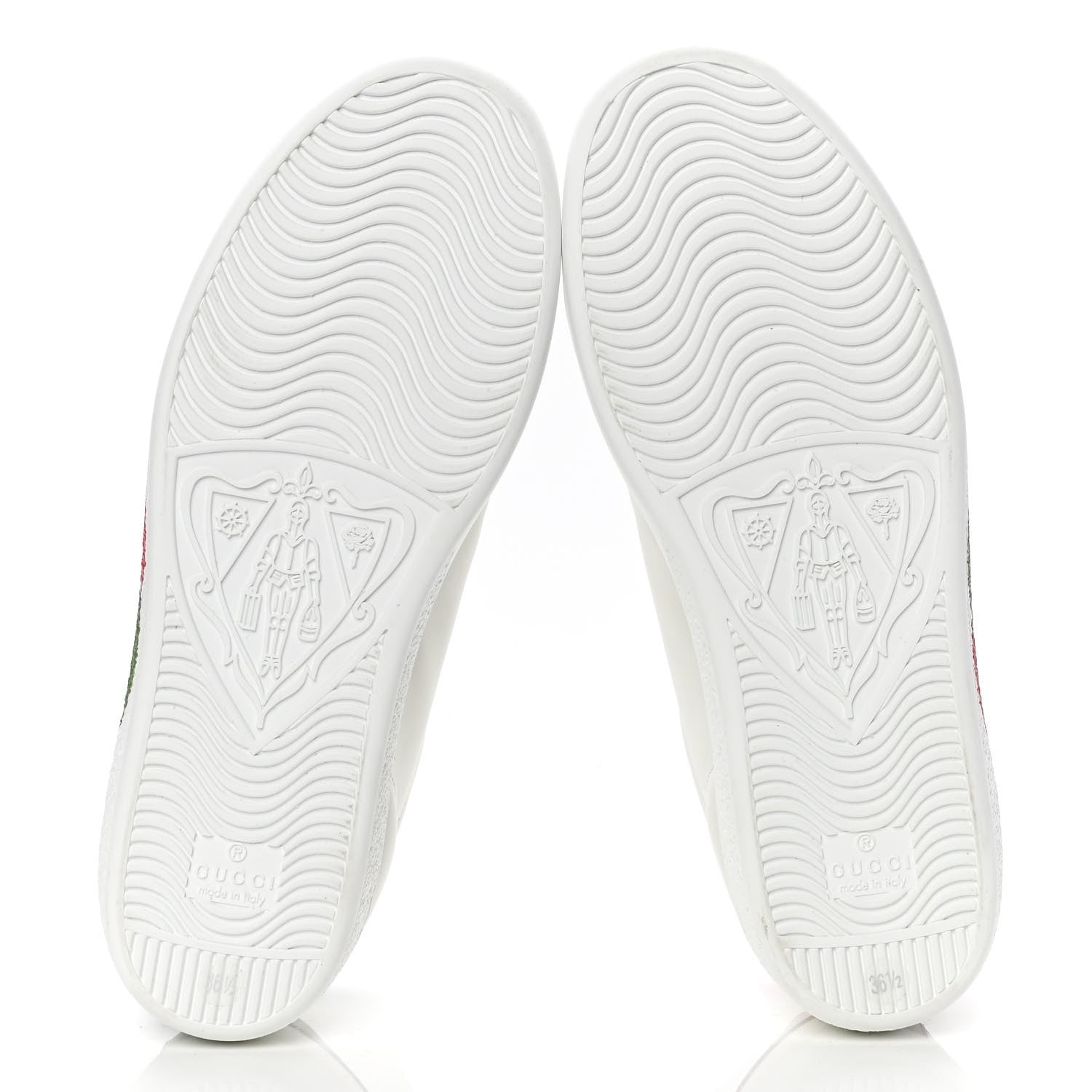 Gucci Calfskin Interlocking G Womens New Ace Sneakers 36.5 White Red Flame Green 4 of 4