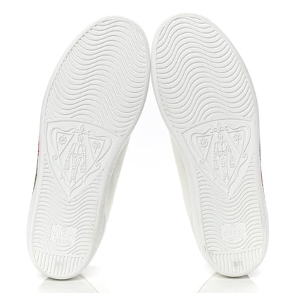 Gucci Calfskin Interlocking G Womens New Ace Sneakers 36.5 White Red Flame Green 4 of 4