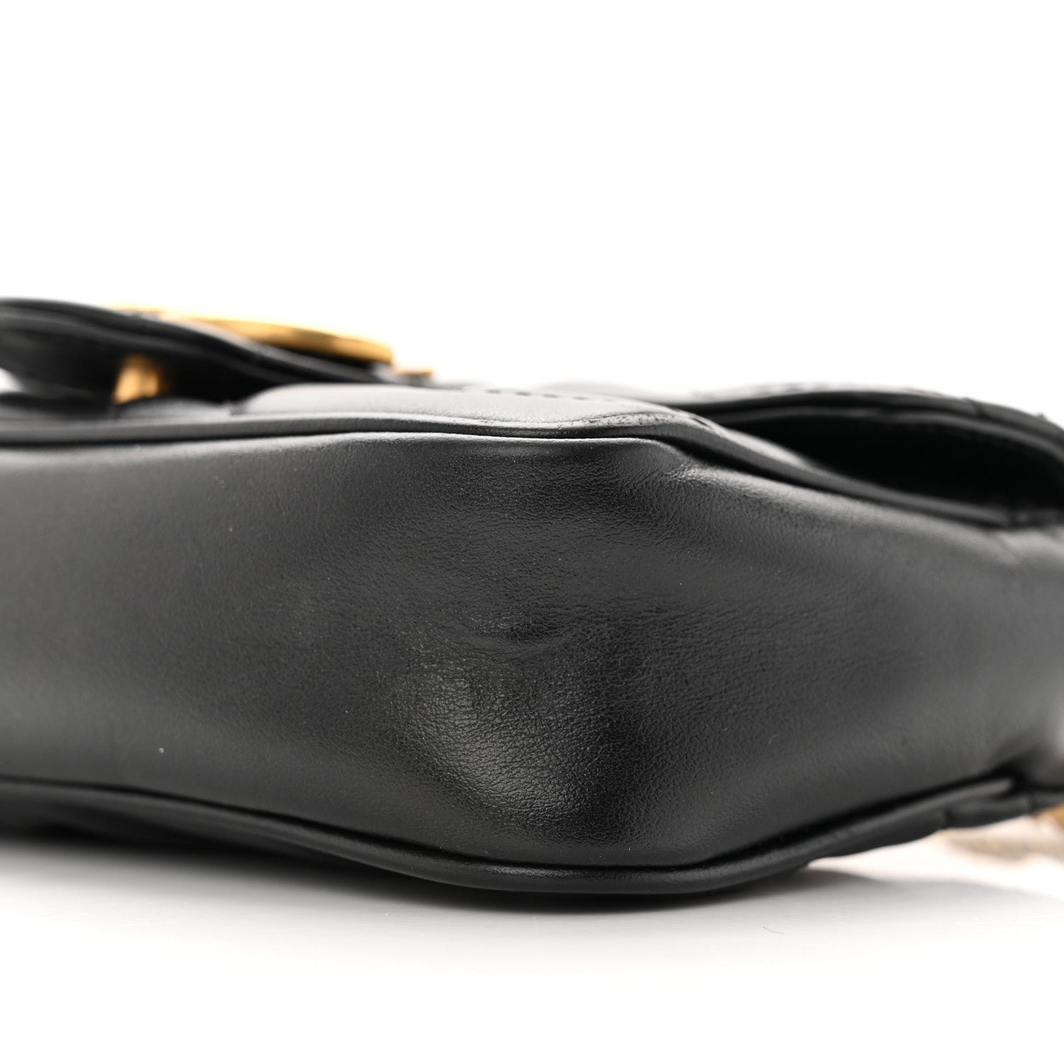 Gucci Calfskin Matelasse Super Mini GG Marmont Shoulder Bag Black 10 of 14