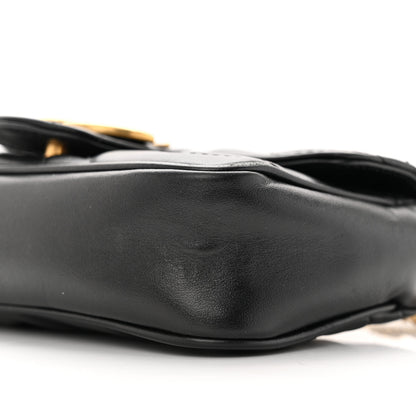 Gucci Calfskin Matelasse Super Mini GG Marmont Shoulder Bag Black 10 of 14