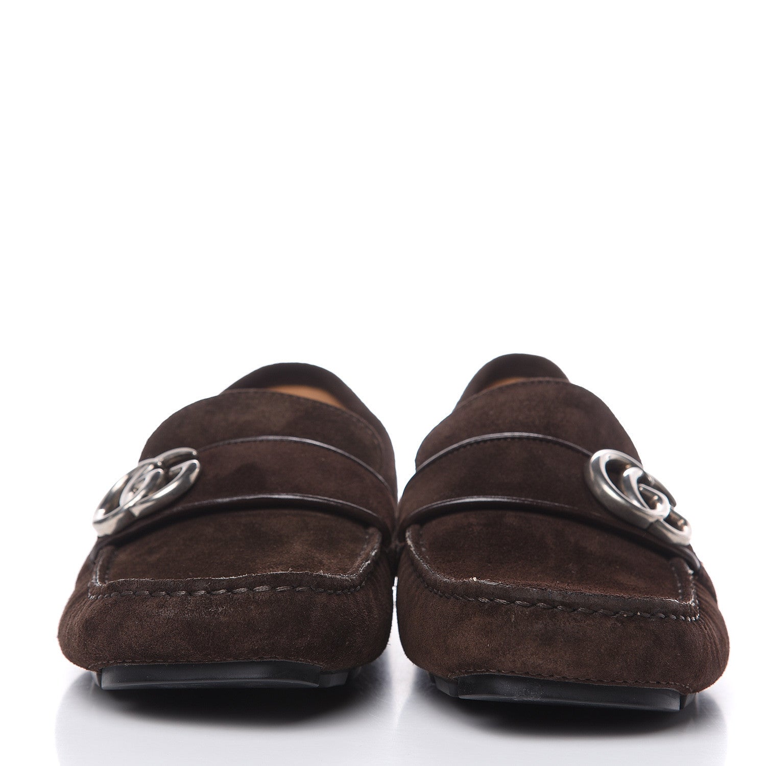 Gucci Suede Mens Driver Queen Loafers 6.5 Cocoa 2 of 11