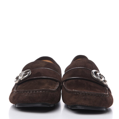 Gucci Suede Mens Driver Queen Loafers 6.5 Cocoa 2 of 11