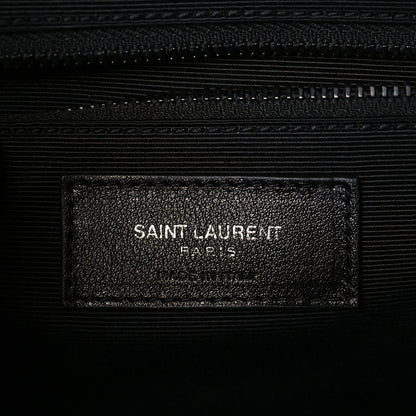 Saint Laurent Grain De Poudre Textured Mixed Matelasse Large Triquilt Monogram Monochrome Satchel Black 6 of 8