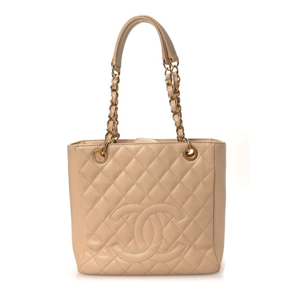 Chanel Caviar Quilted Petit Shopping Tote PST Beige Clair 1 of 15