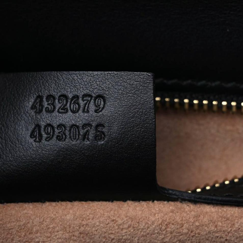 Calfskin GG Supreme Monogram Medium Padlock Shoulder Bag Black Gold