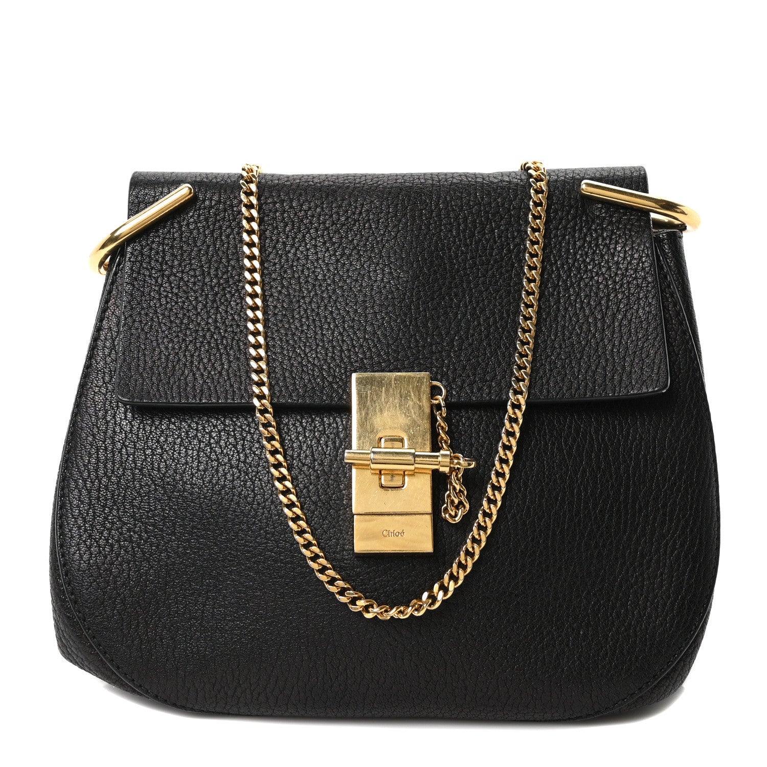 Chloe Grained Lambskin Drew Shoulder Bag Black 1 of 9
