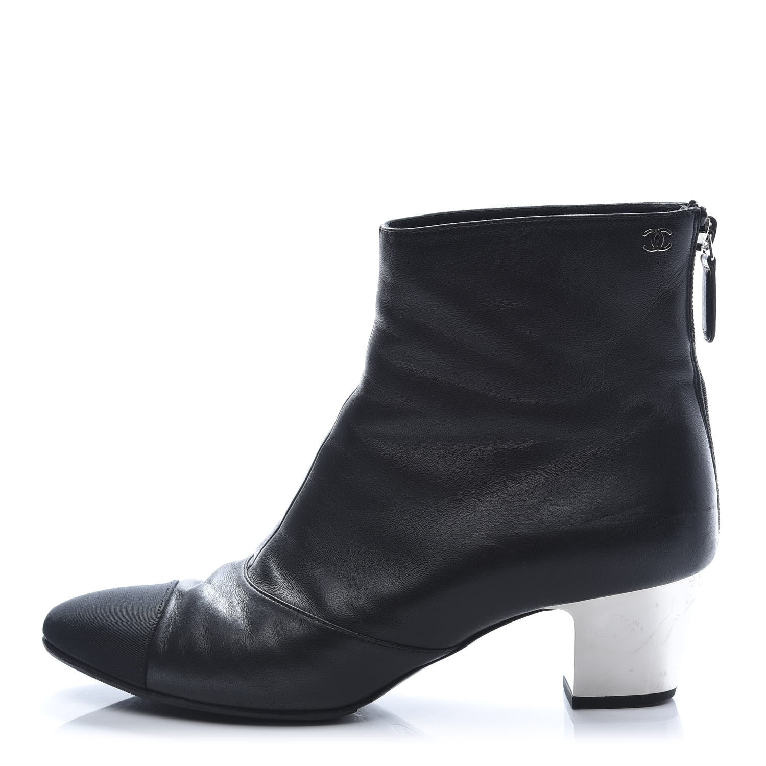 Chanel Calfskin Ankle Boots 38 Black 1 of 8