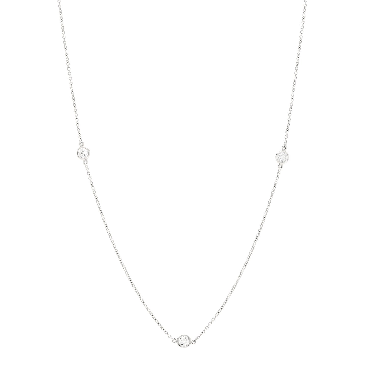 Platinum Diamond .70ctw Elsa Peretti Diamonds by the Yard Station Necklace