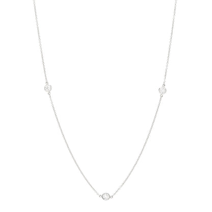 Tiffany Platinum Diamond .70ctw Elsa Peretti Diamonds by the Yard Station Necklace 1 of 6