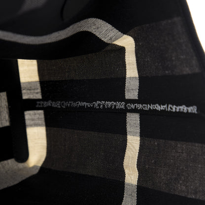 Burberry Coated Canvas Mega Check Medium Doodle Tote Black White 11 of 16