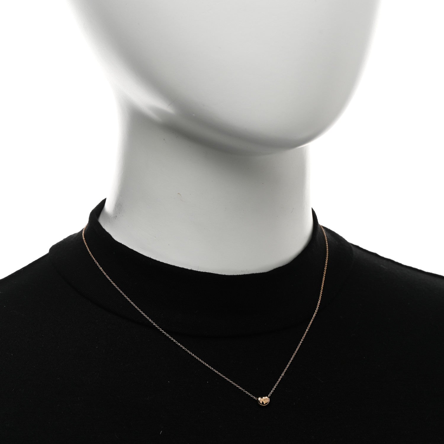 Tiffany 18K Rose Gold 6.5mm Elsa Peretti Bean Pendant Necklace 2 of 4