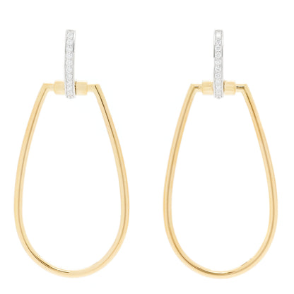 Roberto Coin 18K Yellow White Gold Diamond Classica Parisenne Drop Earrings 1 of 5