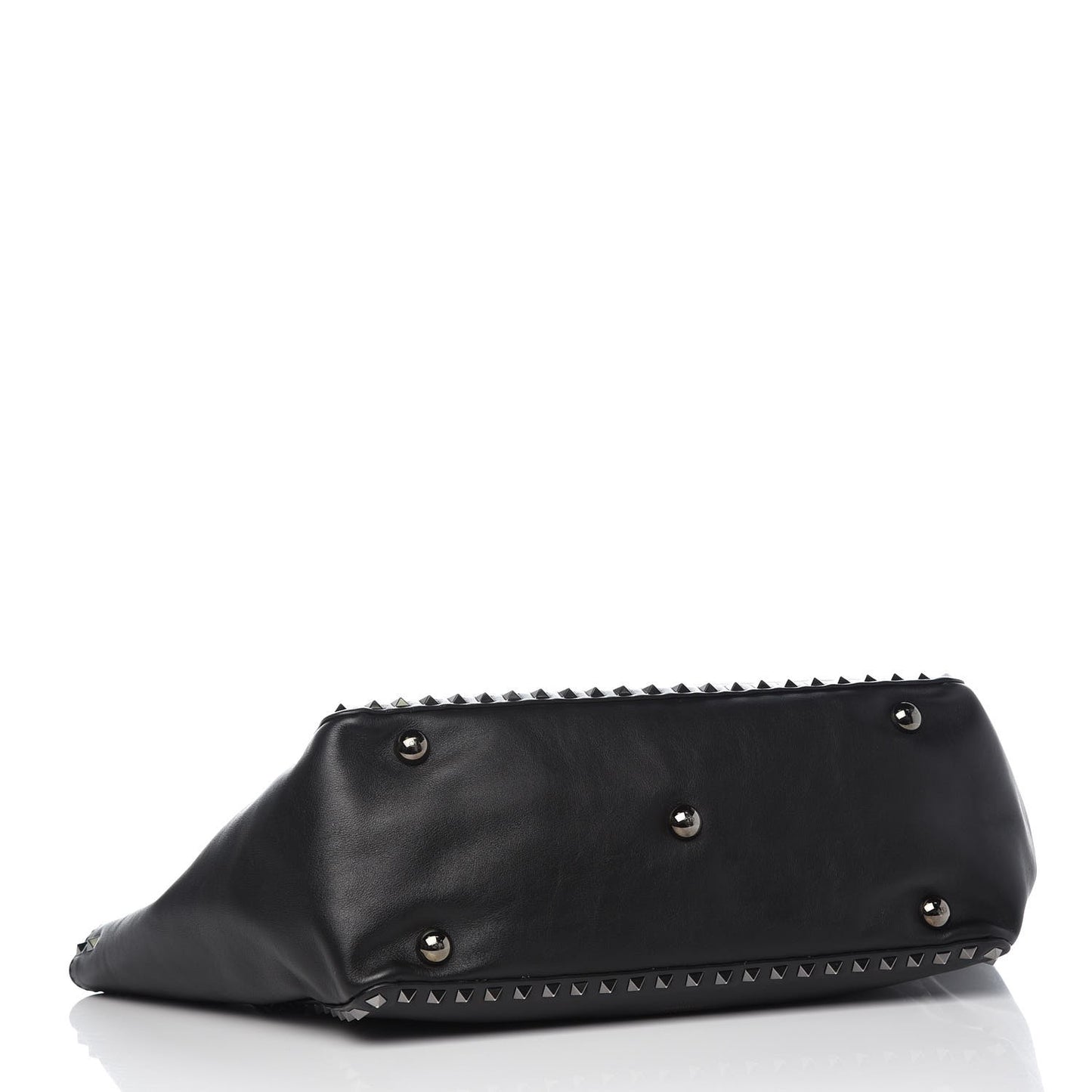 Vitello Medium Rockstud Tote Black