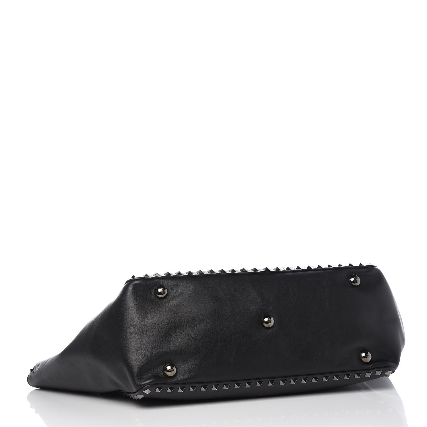 Valentino Garavani Vitello Medium Rockstud Tote Black 5 of 9