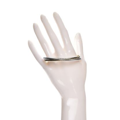 David Yurman Sterling Silver 18K Yellow Plated Gold 5mm Crossover Cuff 2 of 4