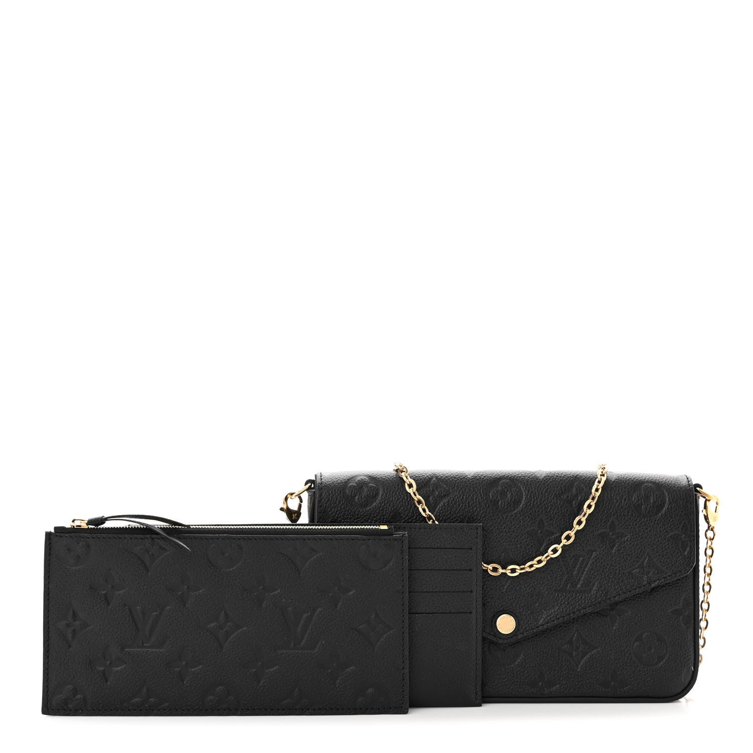Louis Vuitton Empreinte Pochette Felicie Chain Wallet Black 3 of 13