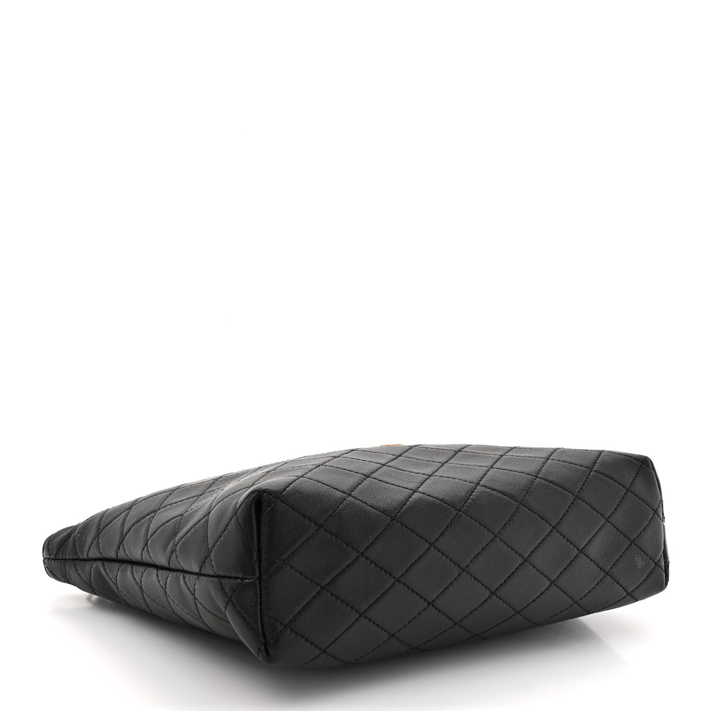 Lambskin Quilted Gaby Cosmetic Pouch Black