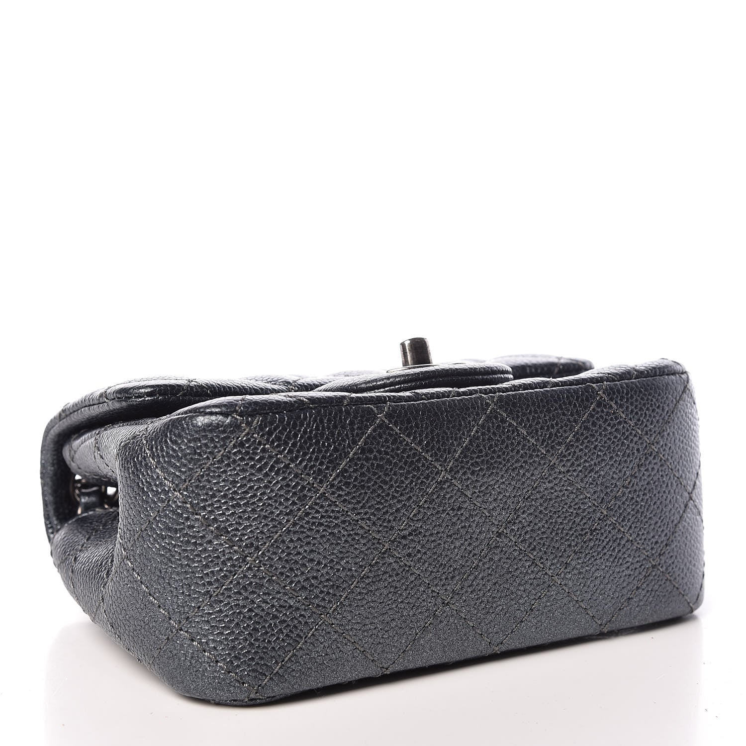 Chanel Metallic Caviar Quilted Mini Square Flap Dark Blue 4 of 11