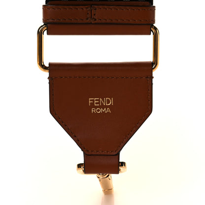 Fendi Ribbon Vitello King Logo Embossed Gingham Woven Adjustable Strap You Panna Black Cuoio 4 of 7