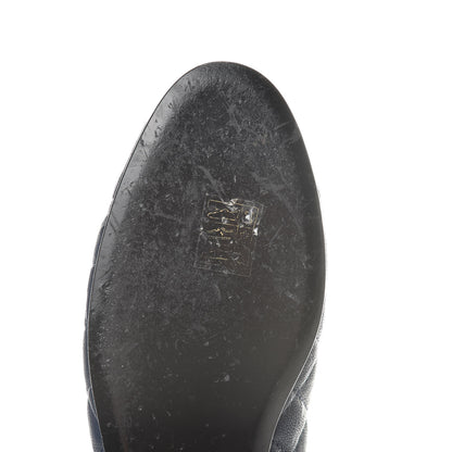 Chanel Lambskin Quilted Cap Toe Ballerina Flats 41 Navy 10 of 12