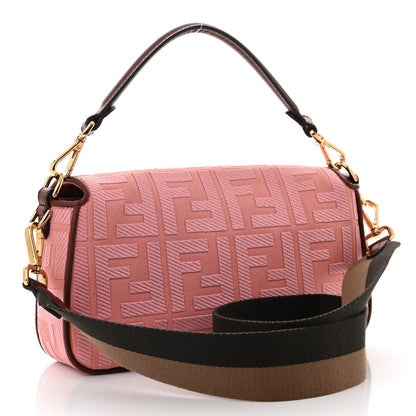 Fendi Canvas Vitello King FF Embroidered Baguette Rosa Praline 3 of 9