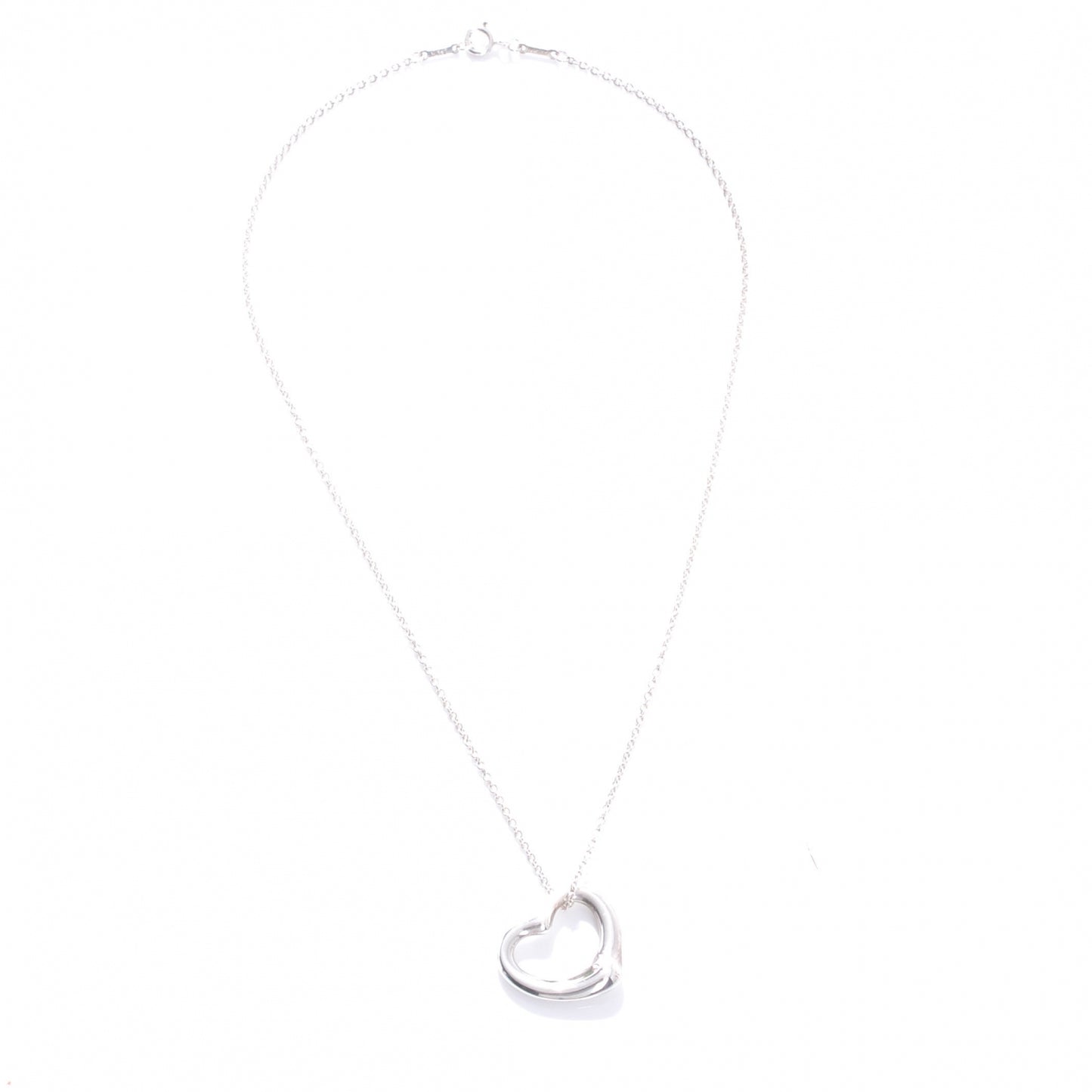 Sterling Silver 22mm Elsa Peretti Open Heart Pendant Necklace