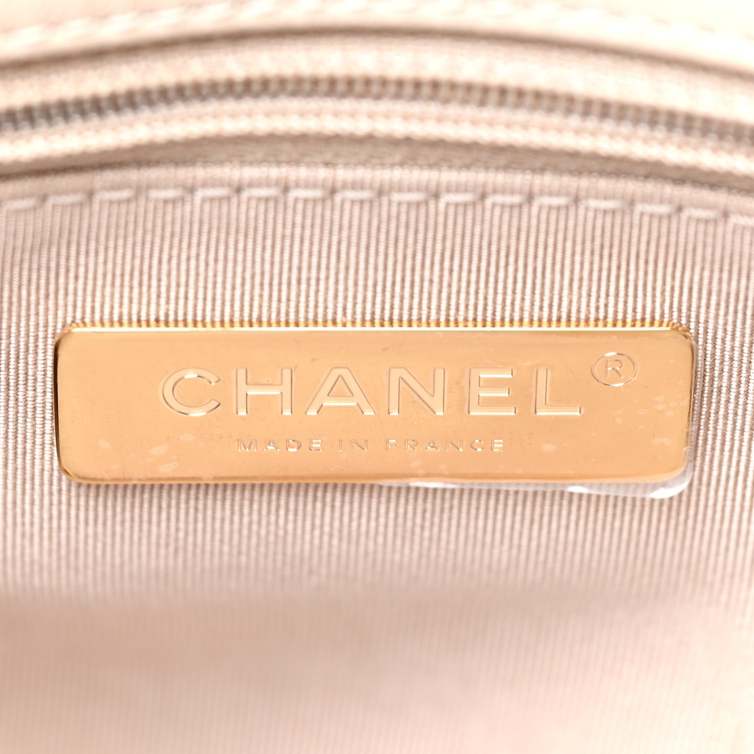 Chanel Goatskin Quilted Large Chanel 19 Flap Light Beige 6 of 12