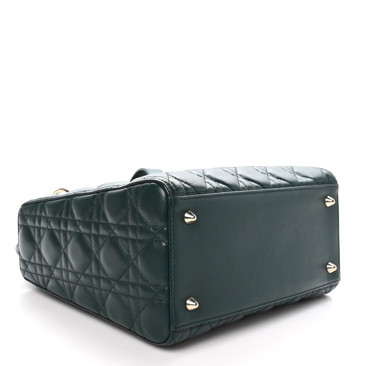 Lambskin Cannage Medium Lady Dior Pine Green