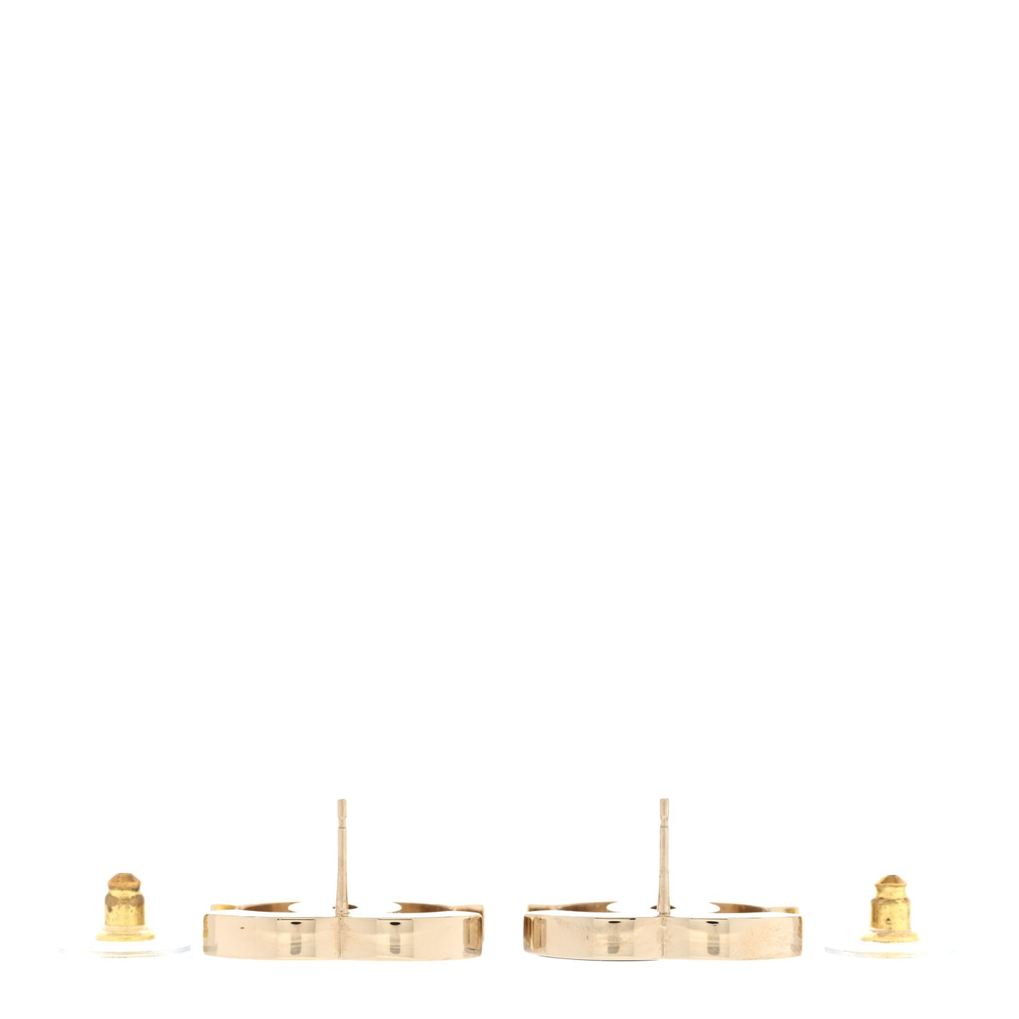 Enamel CC Earrings Gold Black White