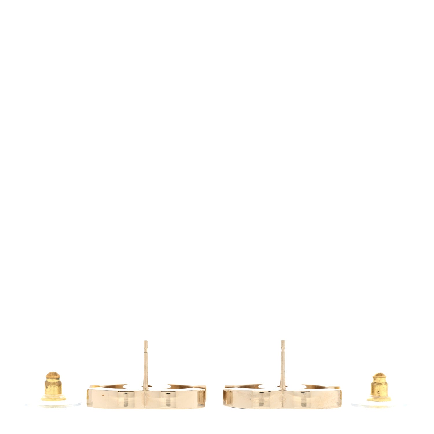 Chanel Enamel CC Earrings Gold Black White 3 of 5
