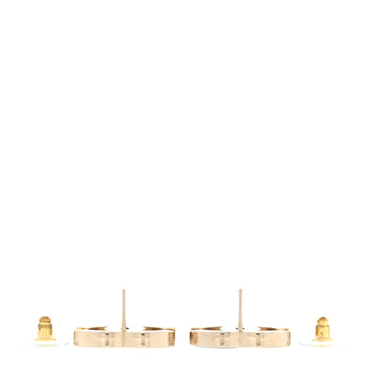 Chanel Enamel CC Earrings Gold Black White 3 of 5