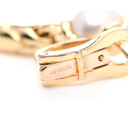Bulgari 18K Yellow Gold Pearl Drop Earrings 4 of 4