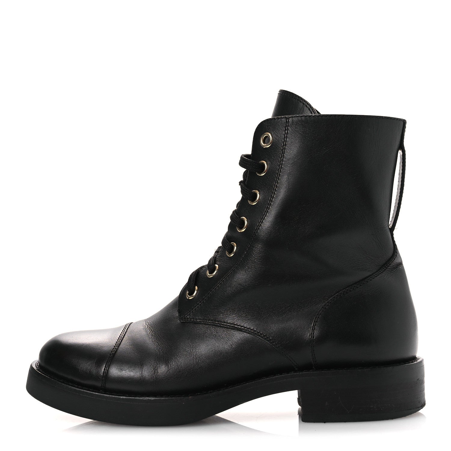 Louis Vuitton Calfskin Flat Ranger Boots 36.5 Black 1 of 11