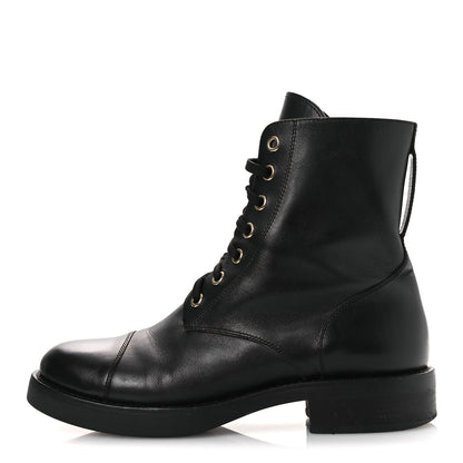 Louis Vuitton Calfskin Flat Ranger Boots 36.5 Black 1 of 11