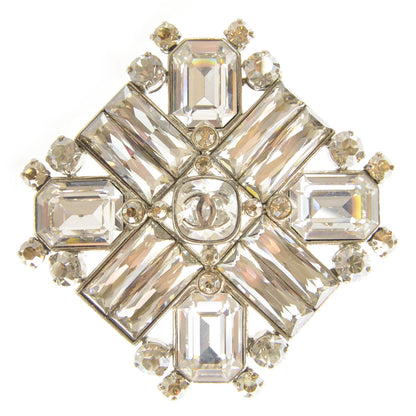 Chanel Swarovski Crystal Baguette Large CC Brooch 1 of 7