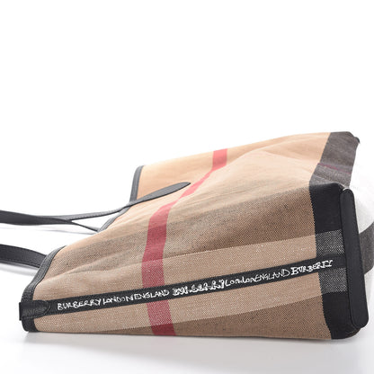 Burberry Coated Canvas Mega Check Medium Doodle Tote Black 10 of 10