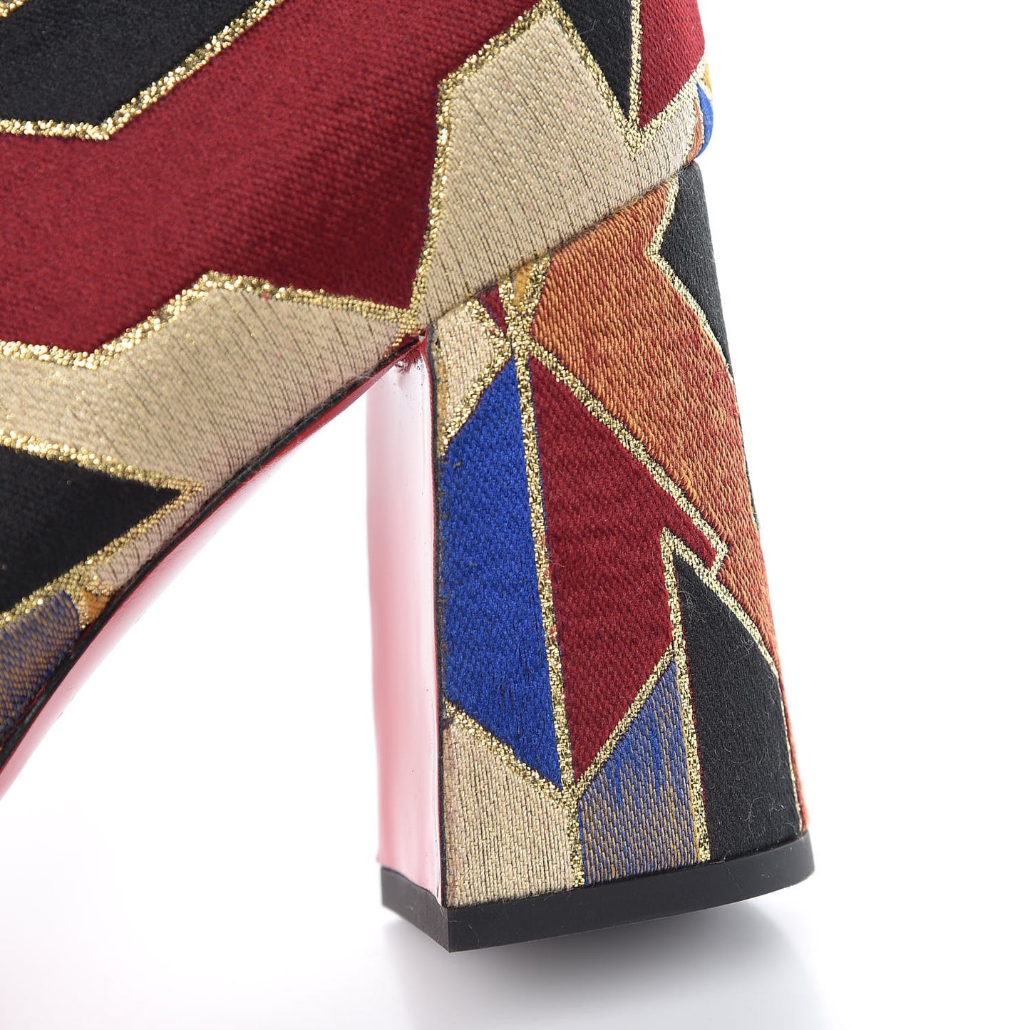 Nappa Silk Tissu Geometrique Hilconico 85 Booties 39.5 Multicolor