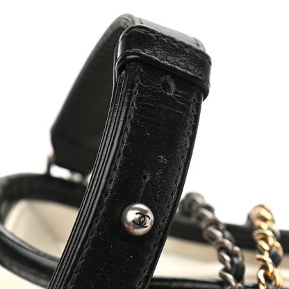 Chanel Aged Calfskin Quilted Small Gabrielle Hobo Black White 11 of 12