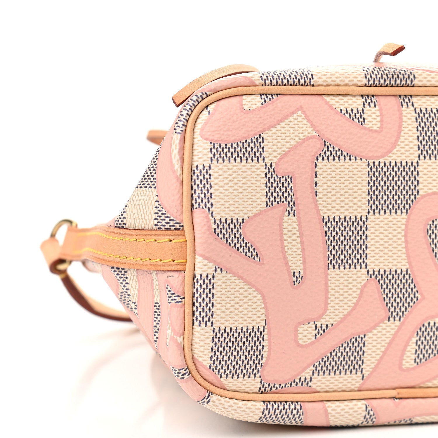 Louis Vuitton Damier Azur Tahitienne Nano Noe Rose Ballerine 8 of 9