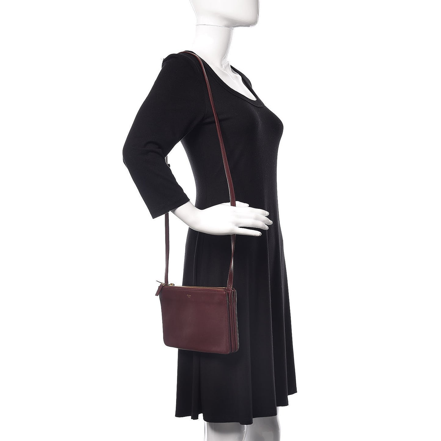 Lambskin Small Trio Crossbody Bag Burgundy