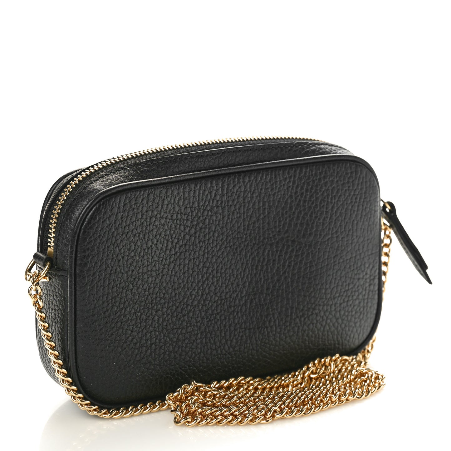 Dollar Calfskin Super Mini GG Marmont Chain Shoulder Bag Black
