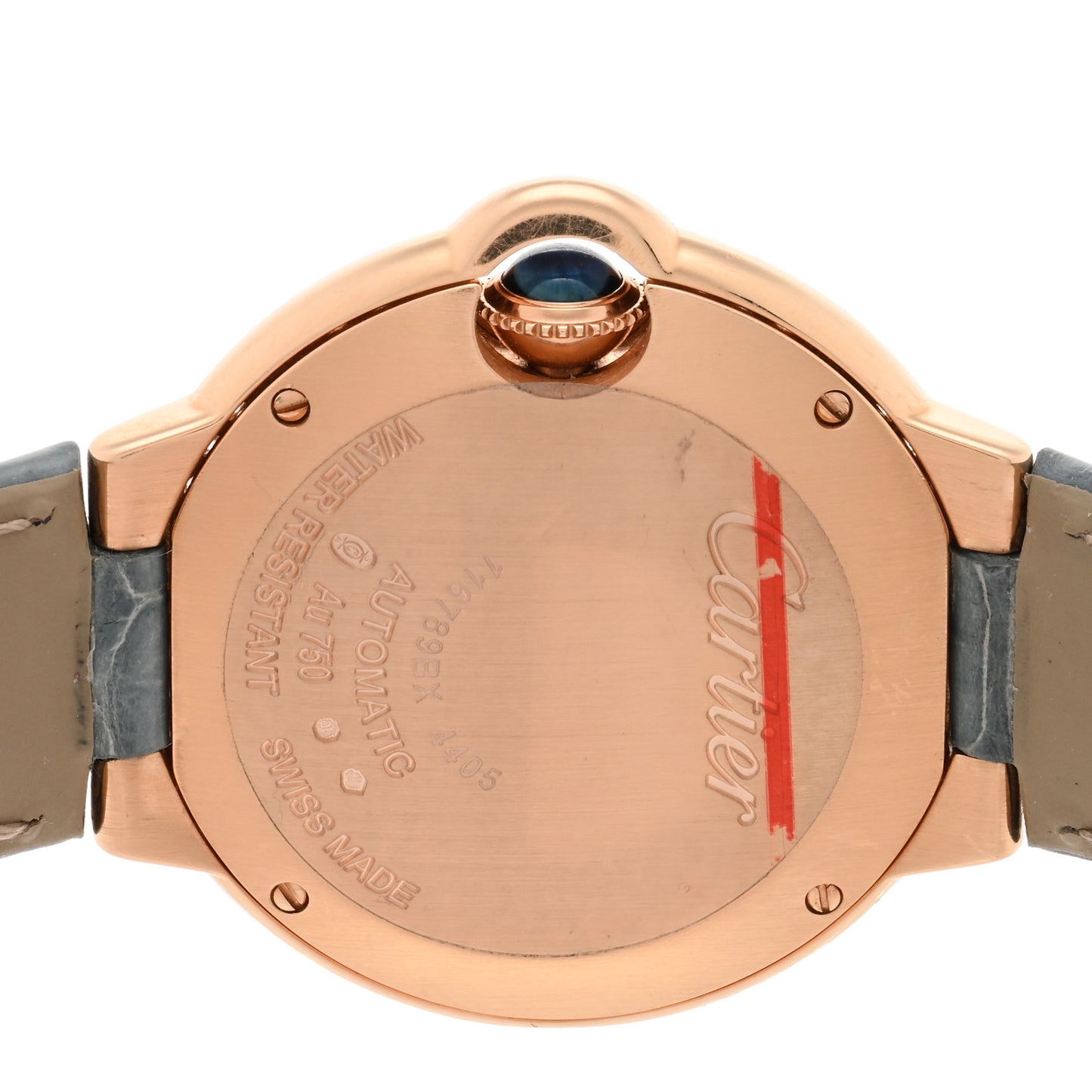 18K Pink Gold Alligator Diamond Bezel 33mm Ballon Bleu De Cartier Automatic Watch