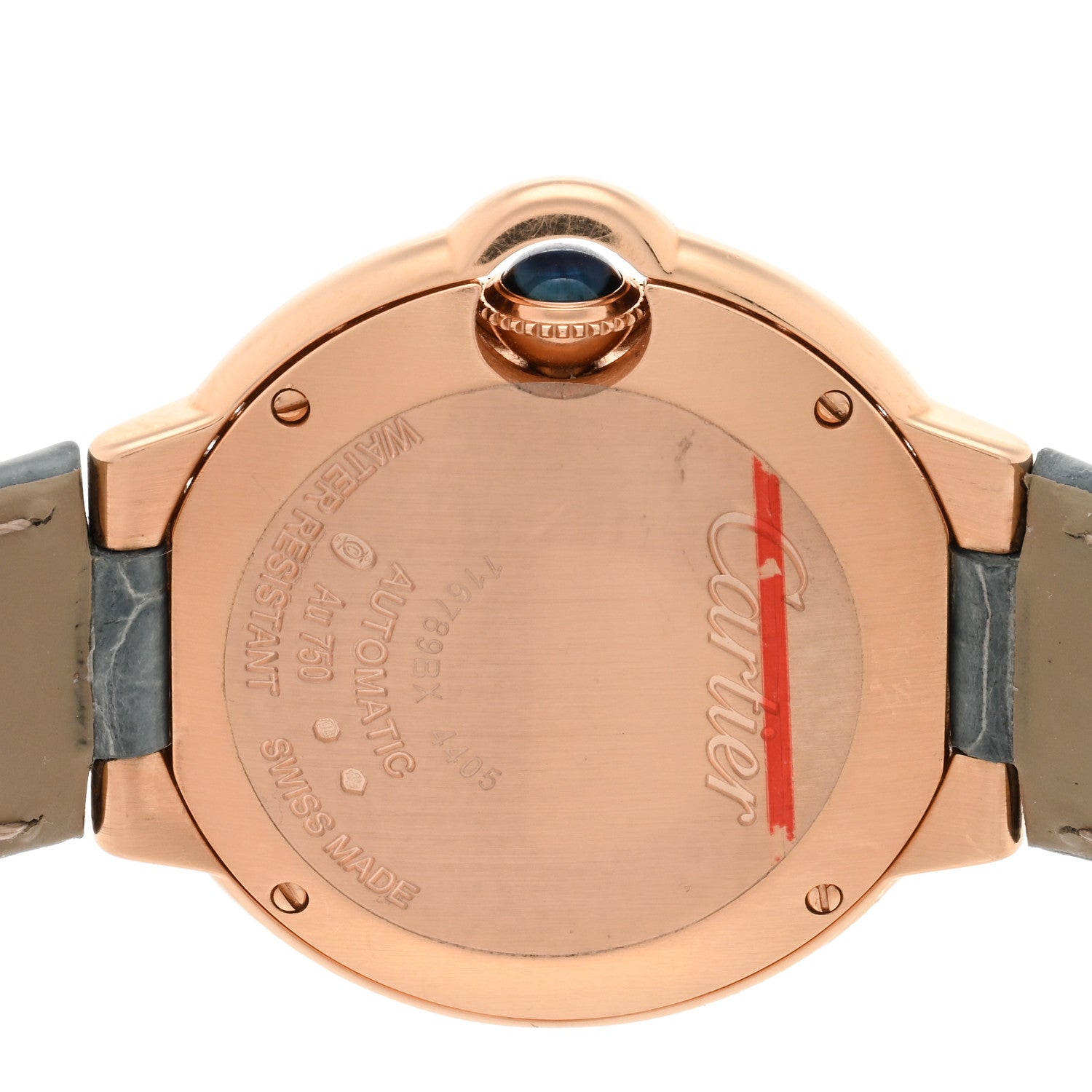 Cartier 18K Pink Gold Alligator Diamond Bezel 33mm Ballon Bleu De Cartier Automatic Watch 4 of 4